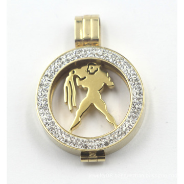 Floating Locket with Coin Plate for Necklace Pendant